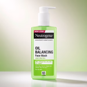 NEUTROGENA OIL BALANCING FACIAL WASH WITH LIME & ALOE VERA, OIL FREE - 200 ML