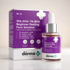 THE DERMA CO 15% AHA + 1% BHA BEGINNER FACE PEELING SOLUTION (30ML)